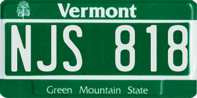 VT license plate NJS818