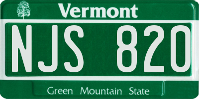 VT license plate NJS820