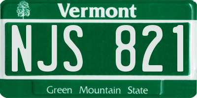 VT license plate NJS821