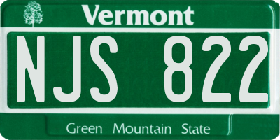 VT license plate NJS822