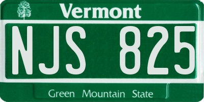 VT license plate NJS825