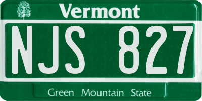 VT license plate NJS827