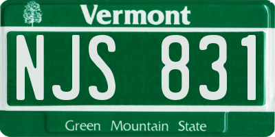 VT license plate NJS831