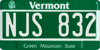 VT license plate NJS832