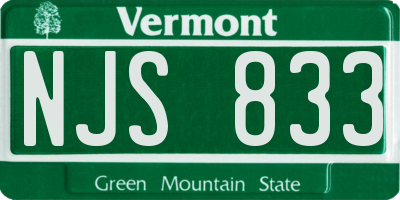 VT license plate NJS833