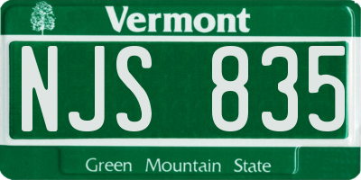 VT license plate NJS835