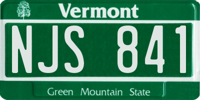 VT license plate NJS841