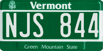 VT license plate NJS844