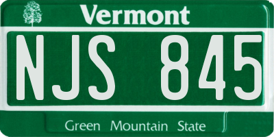 VT license plate NJS845