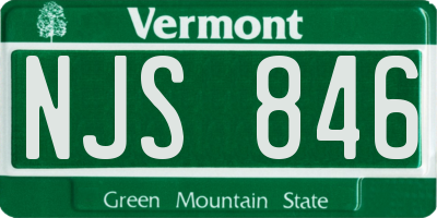 VT license plate NJS846