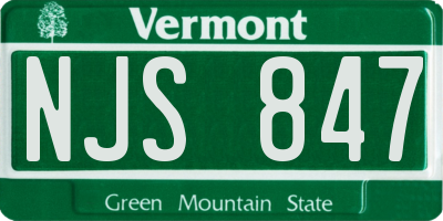 VT license plate NJS847