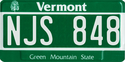VT license plate NJS848