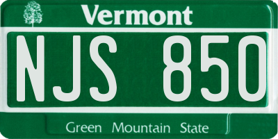 VT license plate NJS850