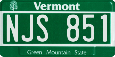 VT license plate NJS851