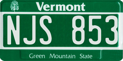 VT license plate NJS853