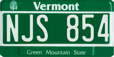 VT license plate NJS854