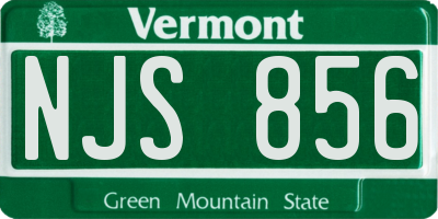 VT license plate NJS856