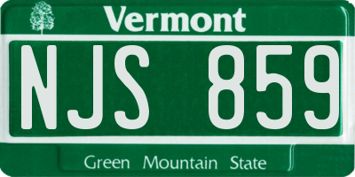 VT license plate NJS859