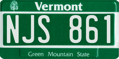 VT license plate NJS861