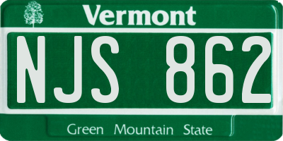 VT license plate NJS862