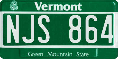 VT license plate NJS864