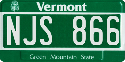 VT license plate NJS866