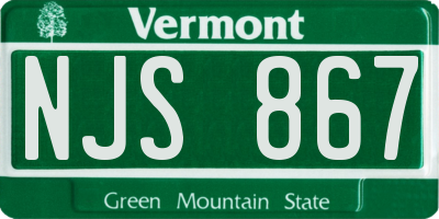 VT license plate NJS867
