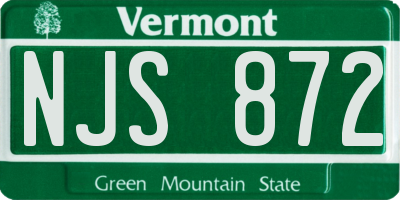 VT license plate NJS872