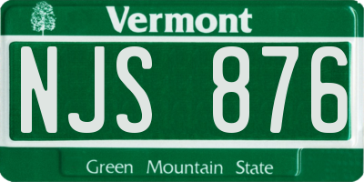 VT license plate NJS876