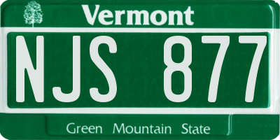 VT license plate NJS877