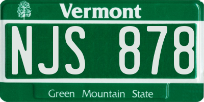 VT license plate NJS878