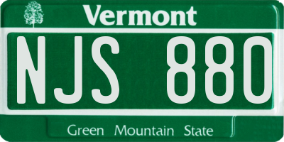VT license plate NJS880