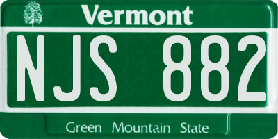 VT license plate NJS882