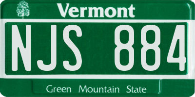 VT license plate NJS884