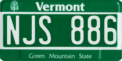 VT license plate NJS886