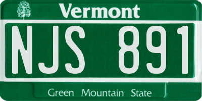 VT license plate NJS891