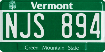 VT license plate NJS894