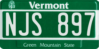 VT license plate NJS897