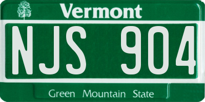 VT license plate NJS904