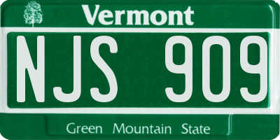 VT license plate NJS909
