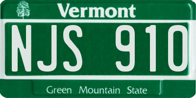 VT license plate NJS910