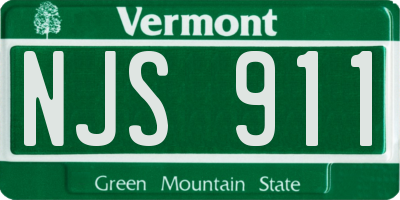 VT license plate NJS911