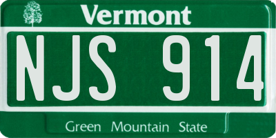 VT license plate NJS914