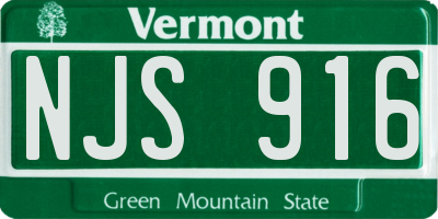 VT license plate NJS916