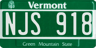 VT license plate NJS918