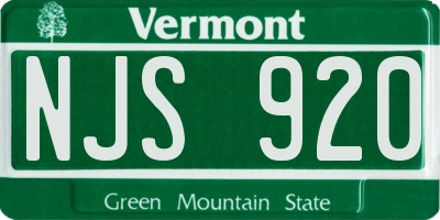 VT license plate NJS920