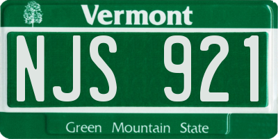 VT license plate NJS921