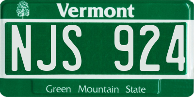 VT license plate NJS924