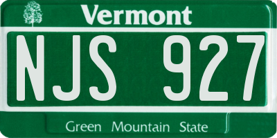 VT license plate NJS927