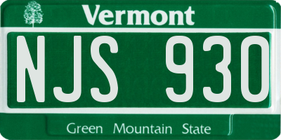 VT license plate NJS930